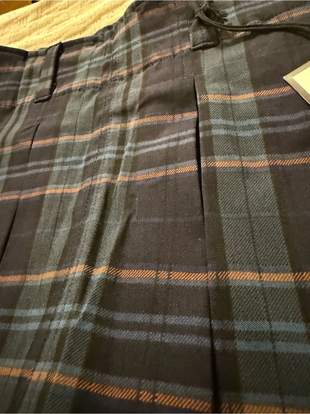 Almost Famous Navy and Blue Plaid Pleated Skort